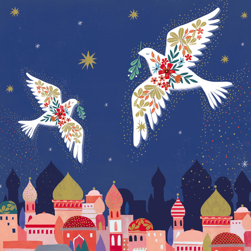 Pack of 8 Dove Of Peace Mini Charity Christmas Cards  Cards